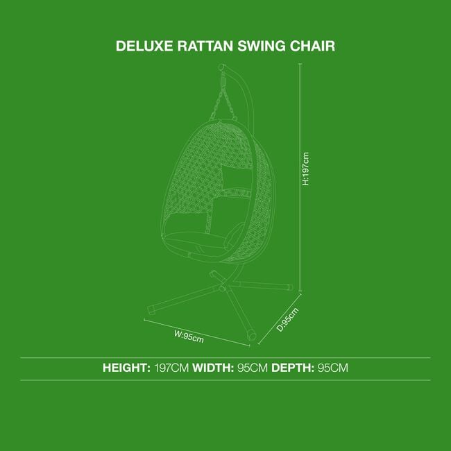Deluxe Rattan Hanging Egg Chair
