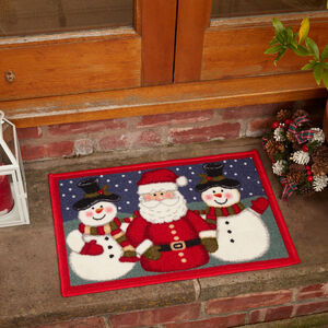 Santa and Snowman Doormat Red 40x60cm