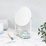 Vanity Mirror With Storage Tray White