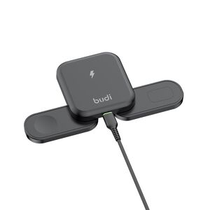 Budi Black 3 in 1 Foldable Wireless Charger 20W