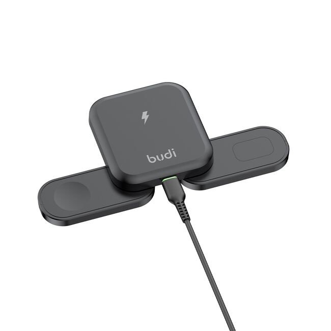 Budi Black 3 in 1 Foldable Wireless Charger 20W