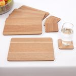 Wooden Natural Coasters - 4 Pack