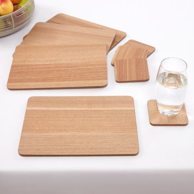 Wooden Natural Coasters - 4 Pack