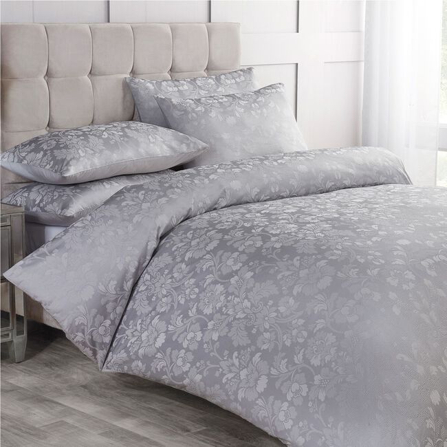 KING SIZE DUVET COVER  Inniskeen Jacquard Silver