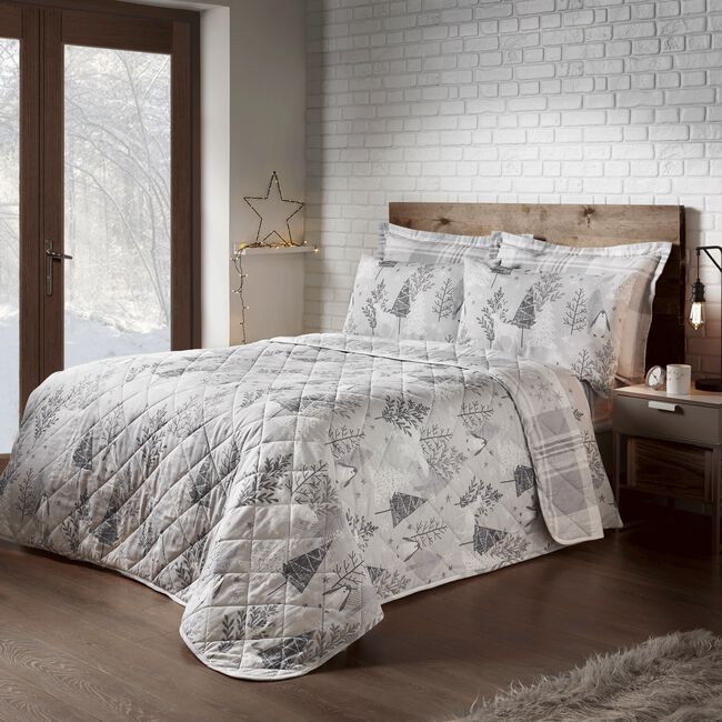 Arctic Scene Bedspread 200cm x 220cm - Grey