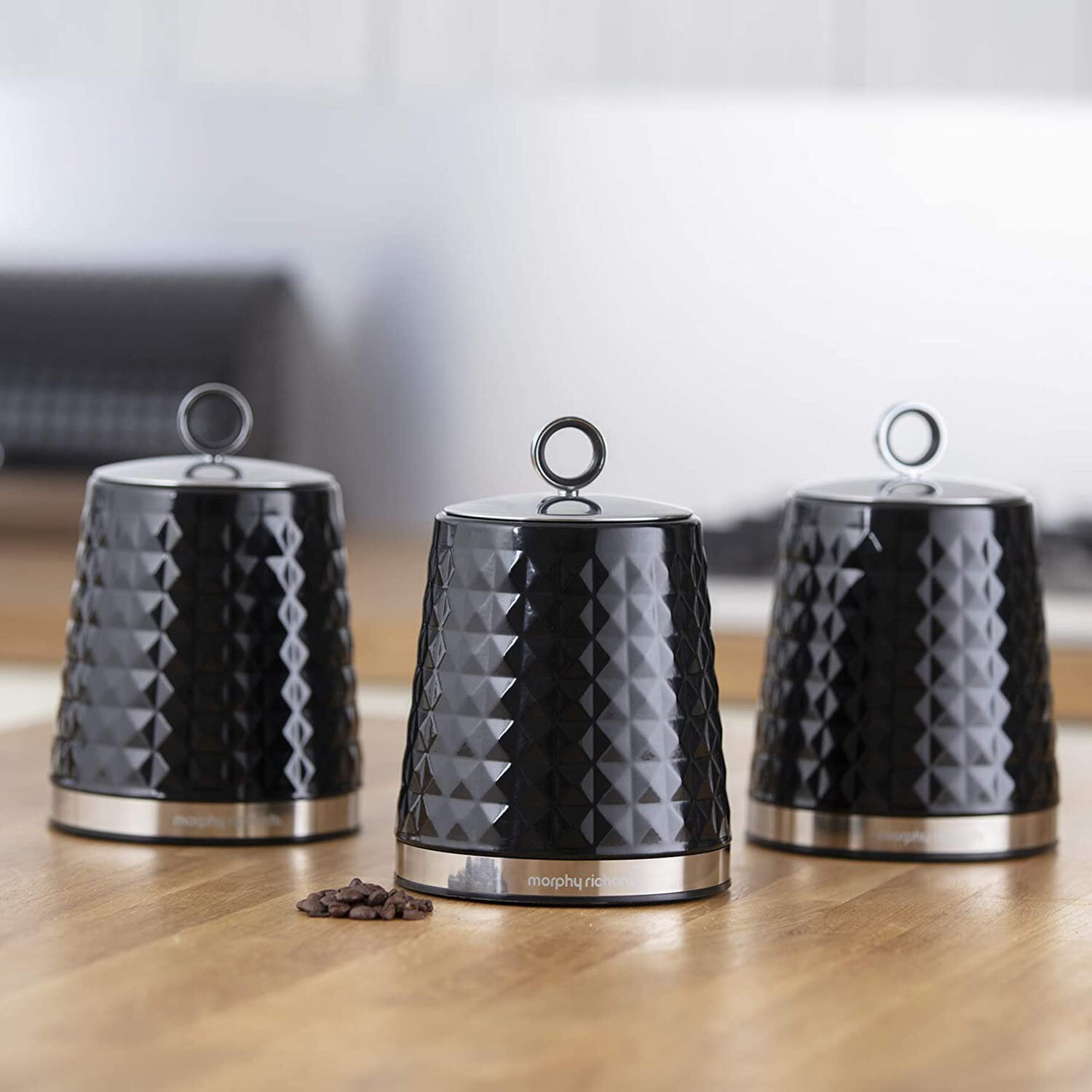 Morphy Richards Dimensions 3 Black Canister Set