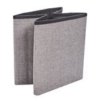 OVAL LINEN FOLDABLE SMALL Stone Ottoman