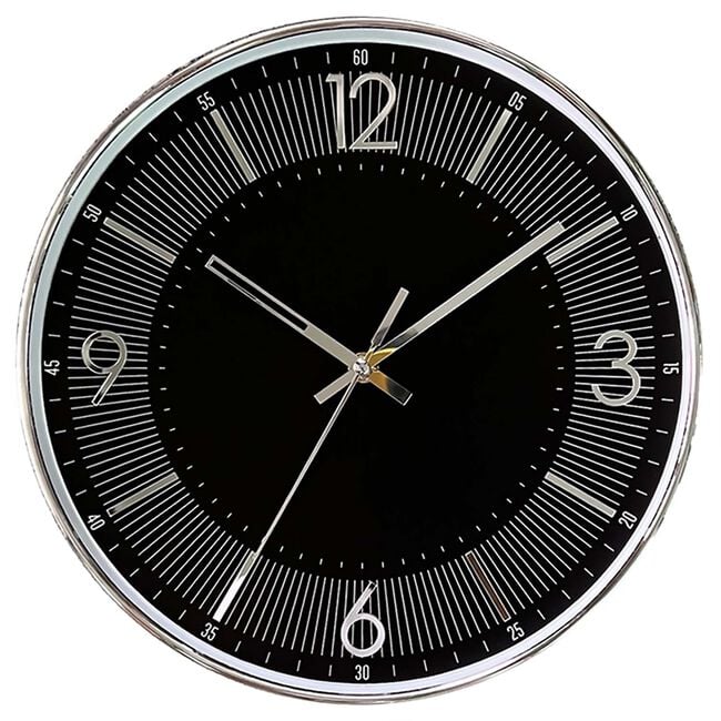 NOVA 30cm BLACK Wall Clock 