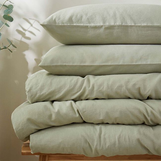 SUPERKNG DUVET COVER Martex Touch of Linen Pistachio Green