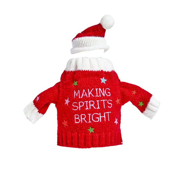 Christmas Jumper & Hat Wine Bottle Cover