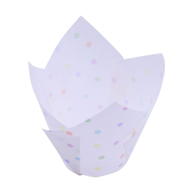 PME Rainbow Polka Dot 24 Tulip Muffin Cases