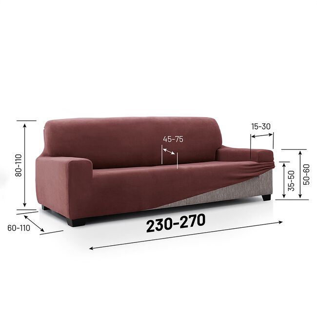REGAL MILLS EASYSTRETCH VELVET BORDEAUX  4 Seater Sofa Cover