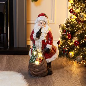 Santa with Presents Light Up Porch Decoration