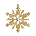 12cm Assorted Gold Glitter Snowflake