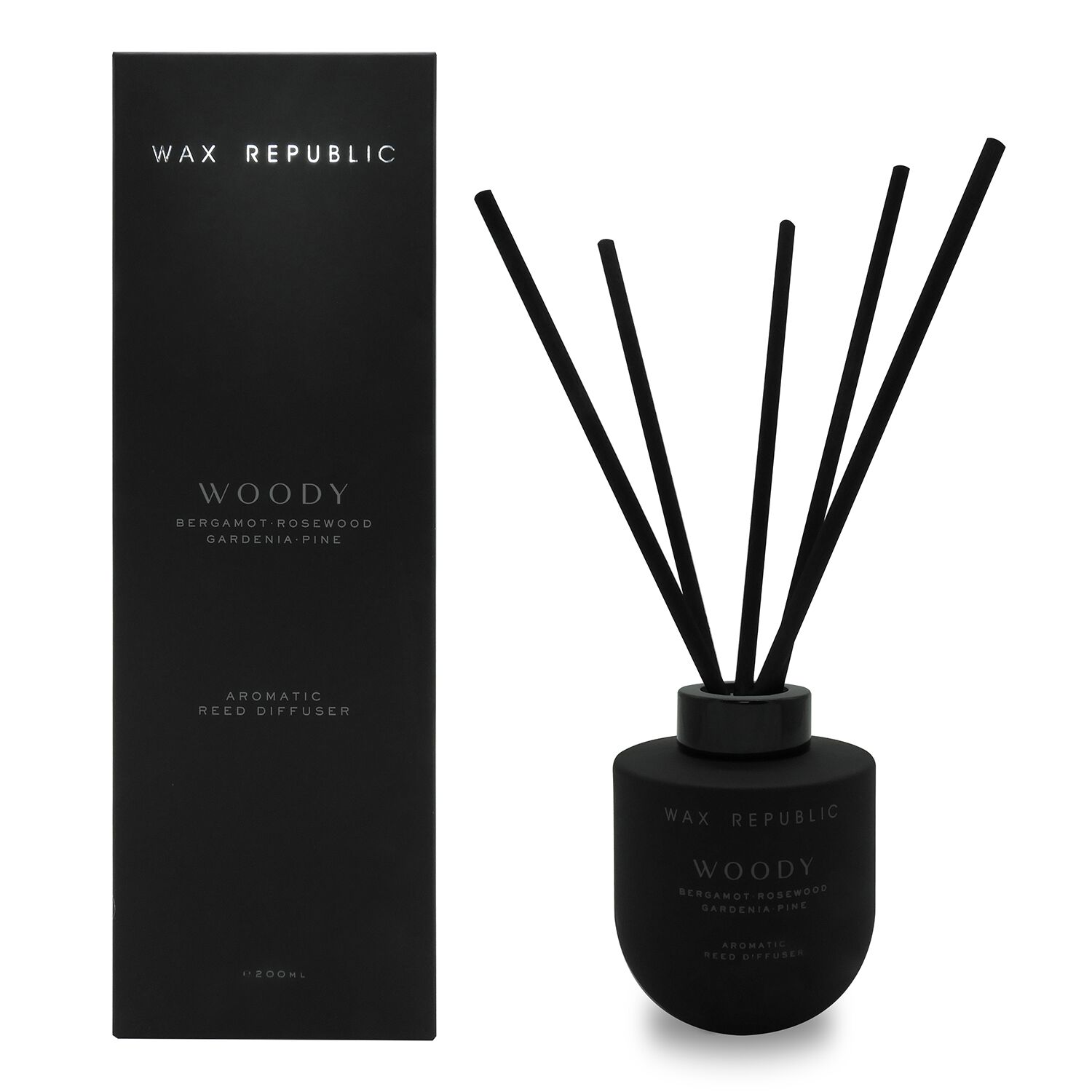 Wax Republic Woody Bergamot Rosewood Reed Diffuser Home Store + More