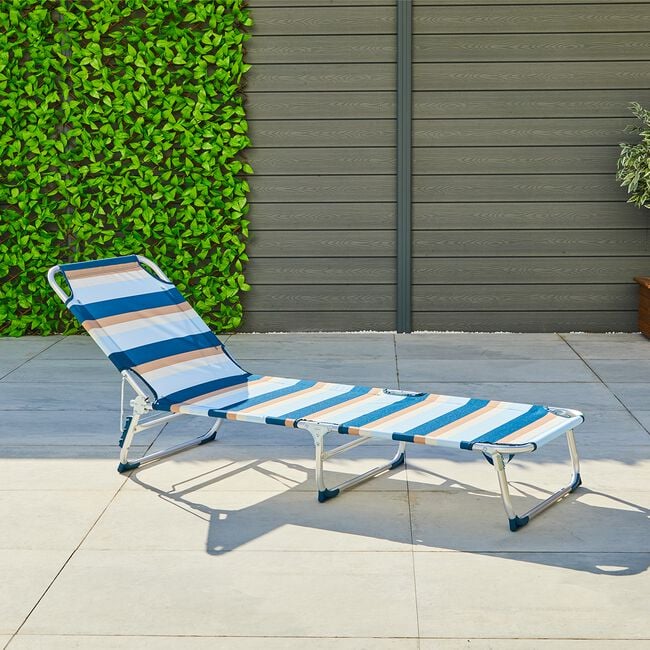 Sun Lounger Blue Striped