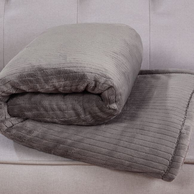 NICOLE DAY ETCHED STRIPE Charcoal 150x200cm Throw