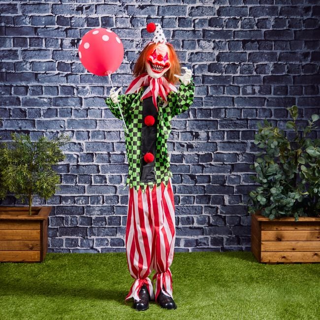 1.3m Animated Standing Clown With Balloon