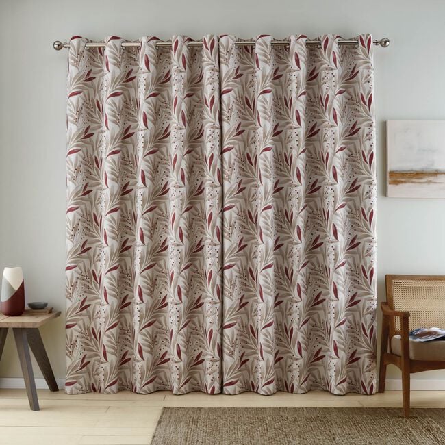 BERRY LEAF RED 132X90 Curtain