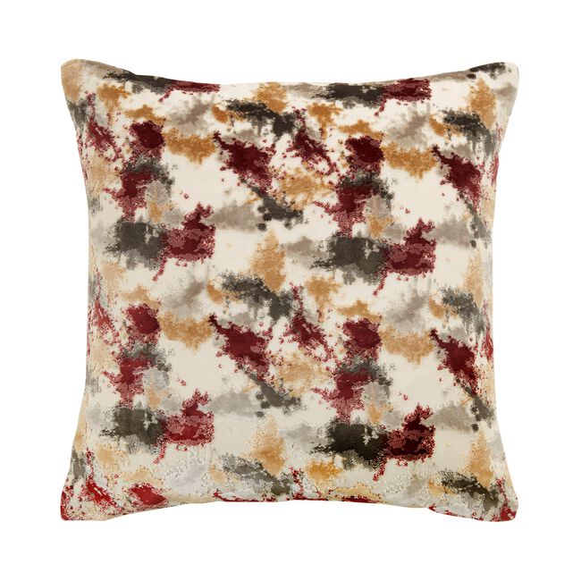 CLOUDS RED/GREY CUT VELVET 45x45 Cushion