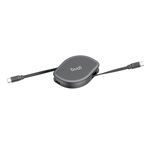 Budi Black 4 in 1 Retractable Charger & Sync Cable