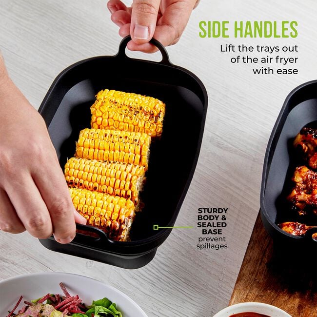Tower Rectangular Foldable Air Fryer Tray 2pk