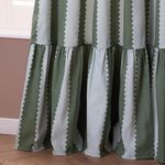 BIRDIE STRIPE BAY GREEN/MIST PENCIL PLEAT 168X229 Curtain