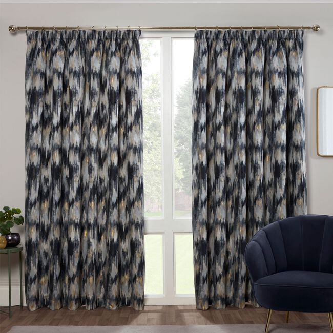 PENCIL PLEAT TOKYO NAVY 90x90 Curtain