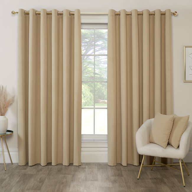 BLACKOUT & THERMAL CORDUROY NATURAL 66x54 Curtain