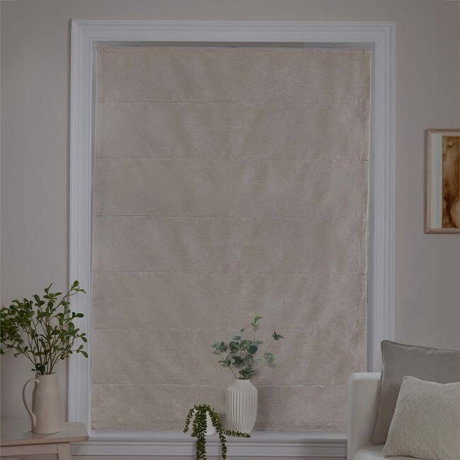 BLACKOUT & THERMAL TEXTURED NATURAL 90X140cm Roman Blind