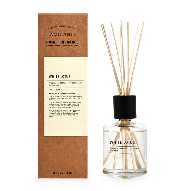 Ambianti Labs 180ml Reed Diffuser White Lotus