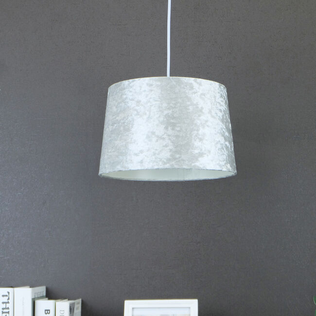 Crushed Silver Light & Lamp Shade