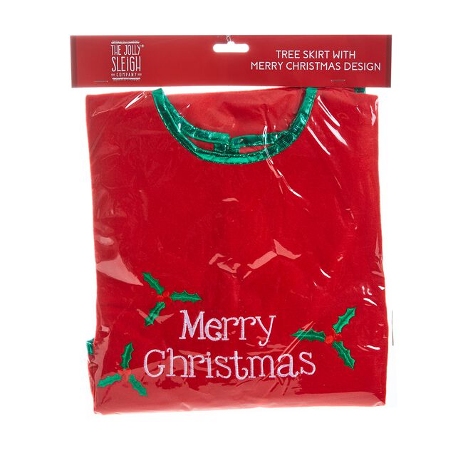 Tree Skirt with Merry Christmas Design 80cm