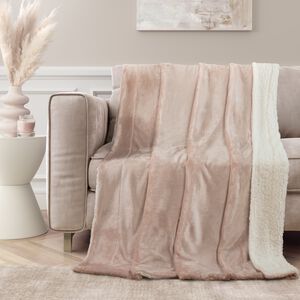 NICOLE DAY MINK SHERPA STONE 130x170cm Throw