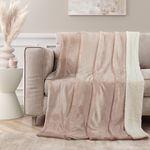 NICOLE DAY MINK SHERPA STONE 130x170cm Throw