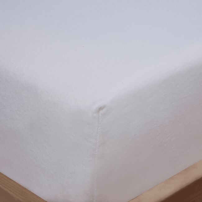 SINGLE FITTED SHEET Brushed Cotton Twill White