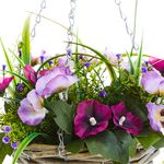 Artificial Hanging Flower Basket Purple