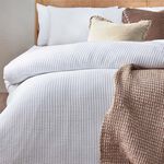 SINGLE DUVET COVER Chunky Waffle White