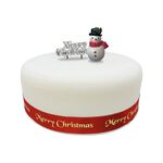 Snowman with Lamp & Merry Christmas Cake Topper