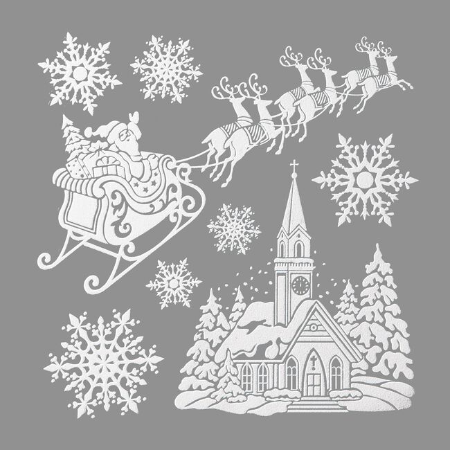 Christmas Glitter Christmas Scene Stickers