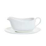Abney & Croft White Gravy Boat with Stand