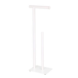 Freestanding Toilet Roll & Spare Holder White