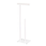 Freestanding Toilet Roll & Spare Holder White