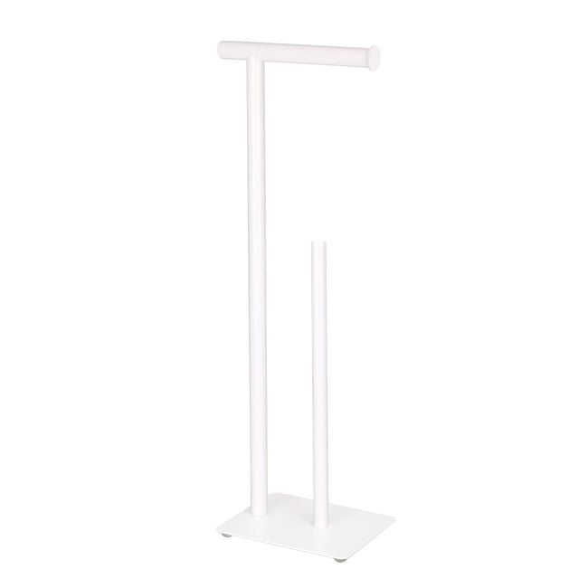 Freestanding Toilet Roll & Spare Holder White