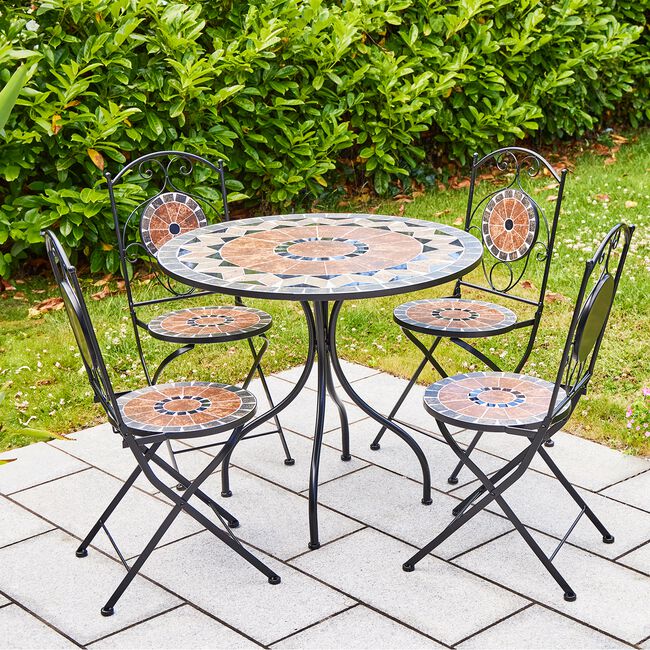 Diamond Mosaic Bistro Set 5 Piece