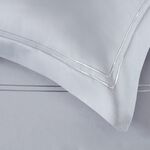 SINGLE DUVET COVER Double Stitch Silver 500tc