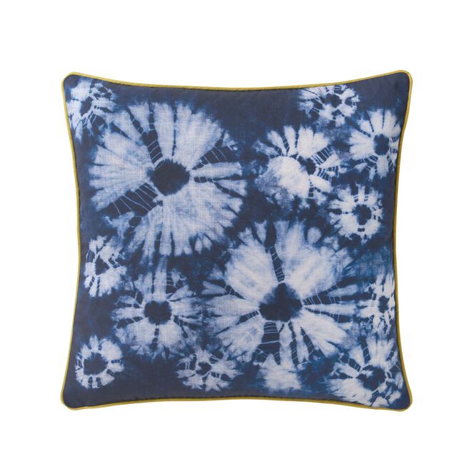 Indoor Outdoor Tie Dye Burst Navy Cushion 
