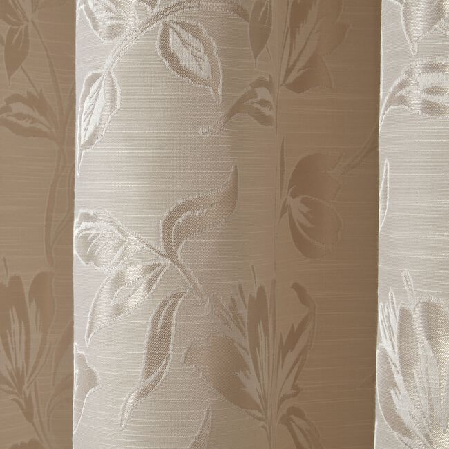 PENCIL PLEAT FLORAL JACQUARD SAND 66x 54 Curtain