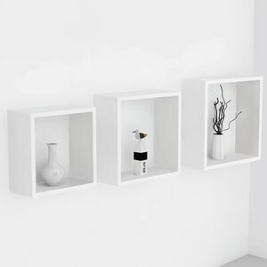 Bergen White 3 Piece Cube Floating Wall Shelf Set