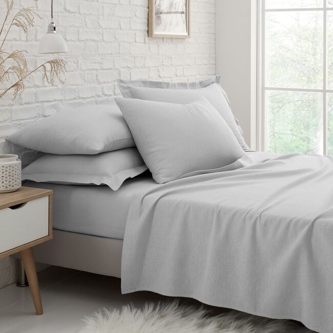 Double Fitted Sheet Brushed Cotton - Grey
